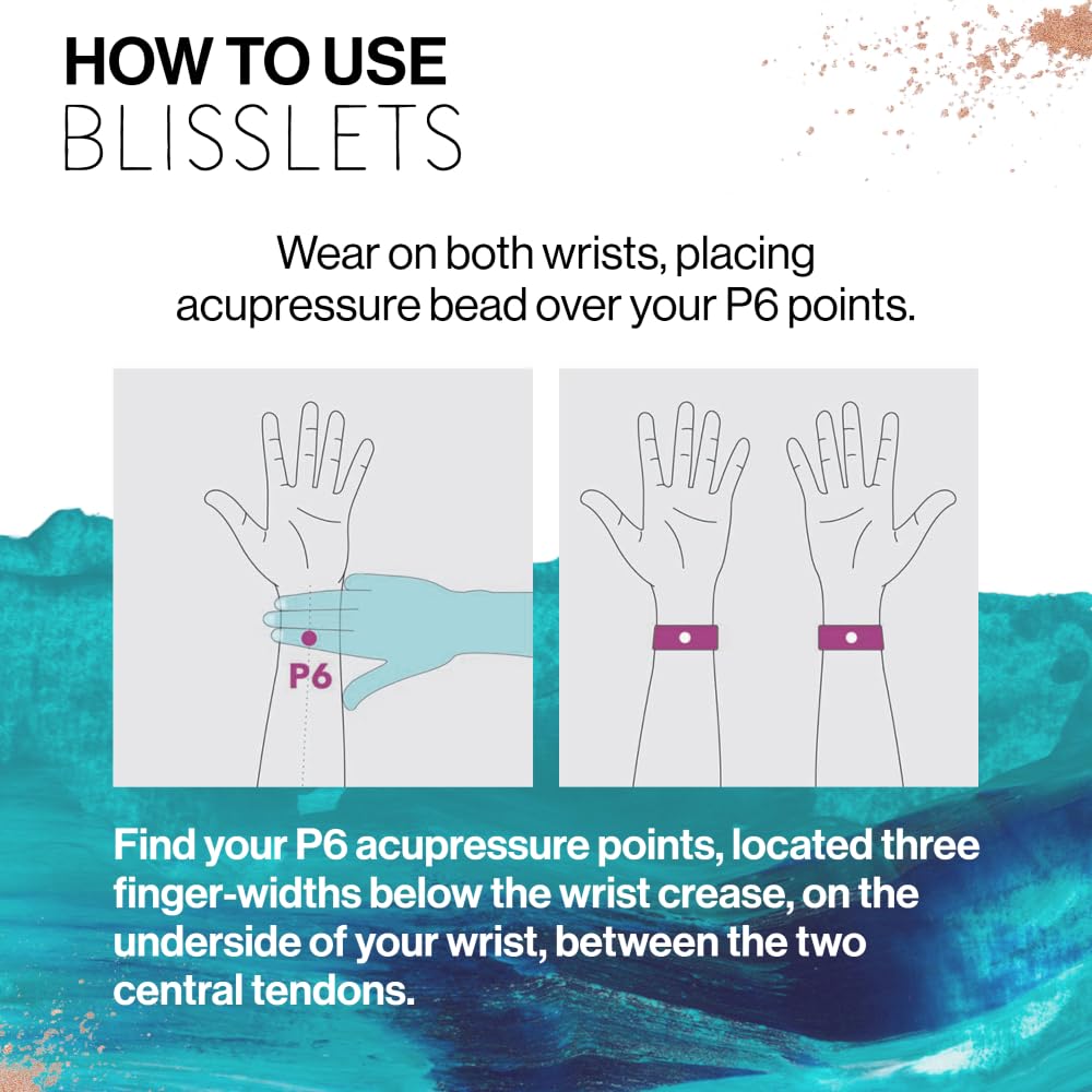 Acupressure Relief Band - Edith Duo (Large) - Stylish Wellness Bracelets for Queasiness Relief | Travel, Pregnancy, Cruise