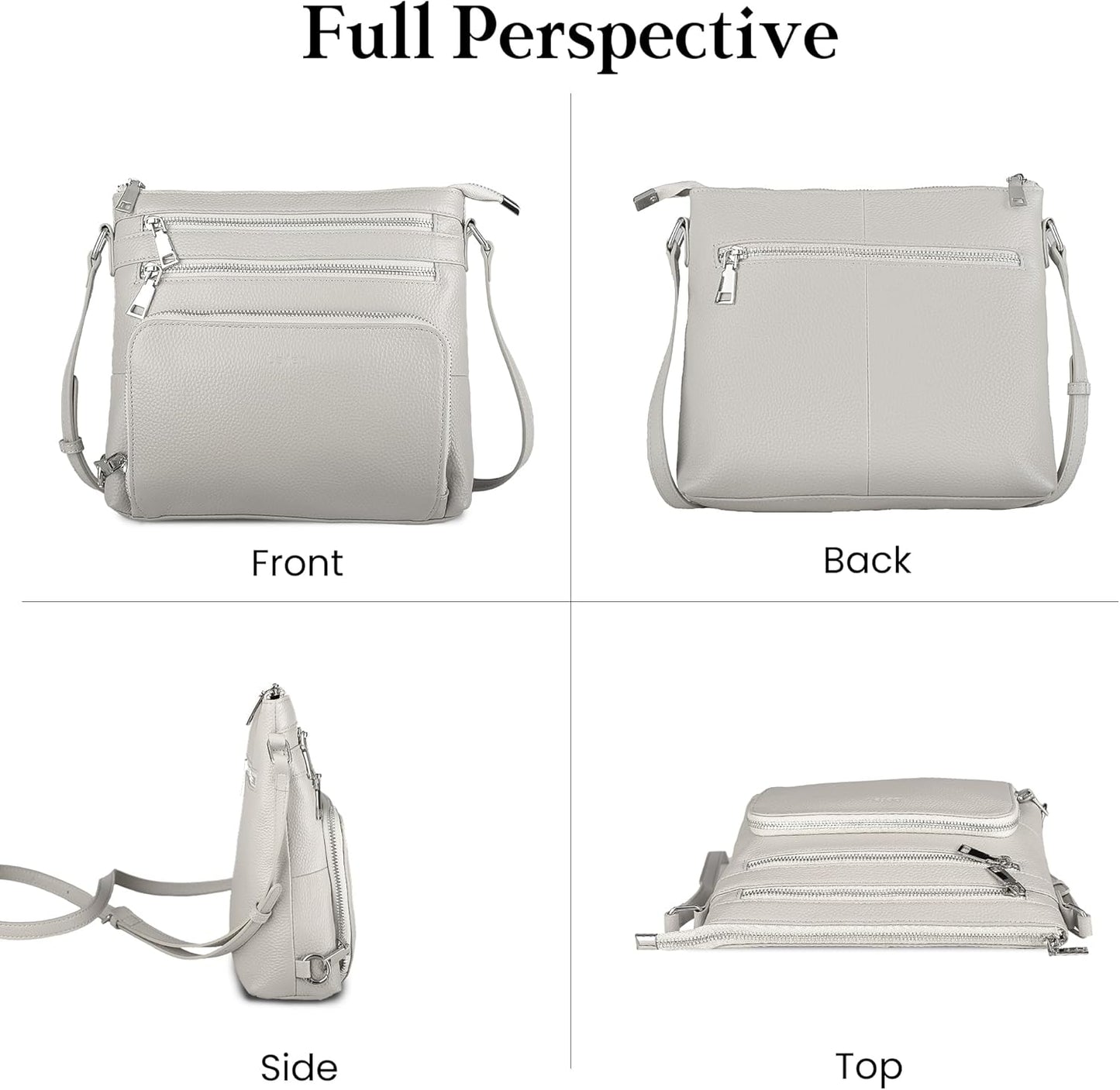 befen Genuine Leather Crossbody Bags for Women, Lightweight Medium Anti-Theft Shoulder Purse with Built in RFID Wallet