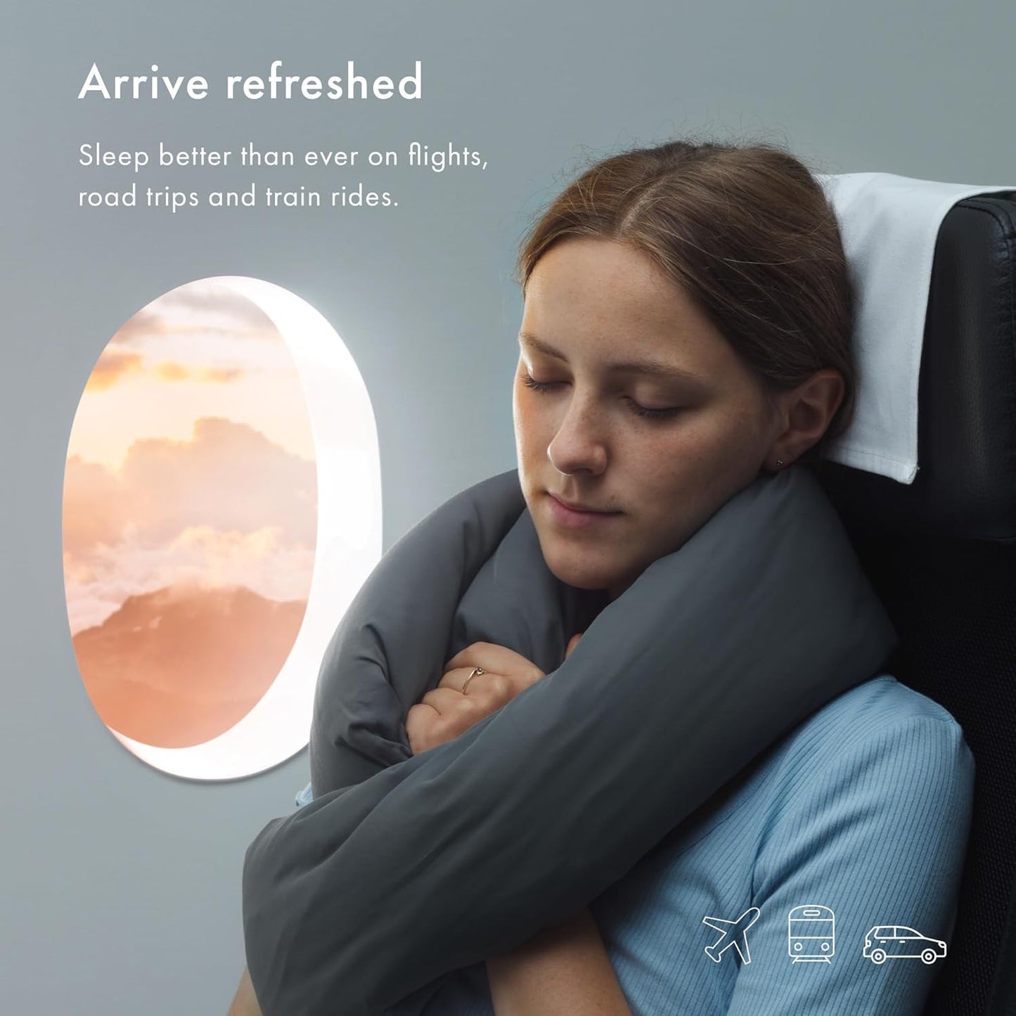 Huzi Infinity Pillow - Travel Neck Pillow - Versatile Soft 360 Support Scarf - Machine Washable - Home Travel Flight Road Trips (Burgundy)