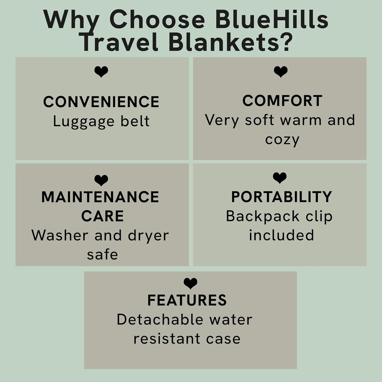 BlueHills Ultra Compact Travel Blanket Pillow in Portable Bag Case with Hand Luggage Belt & Backpack Clip Premium Cozy Soft Compact Pack Large Blanket for Airplane Flight Layover - Navy Blue C001