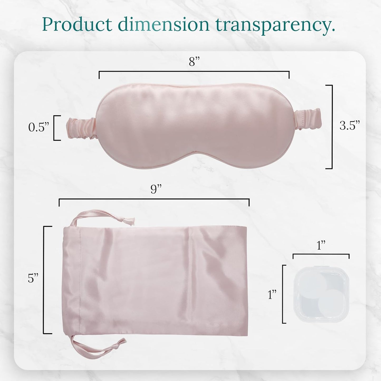 Mulberry Soft Silk Eye Mask for Sleeping with Ear Plugs & Luxury Bag - Cooling Night Eye Covers Sleep Face Mask for Women - Blindfold Travel Eye Mask Blocking Out Light - Pink