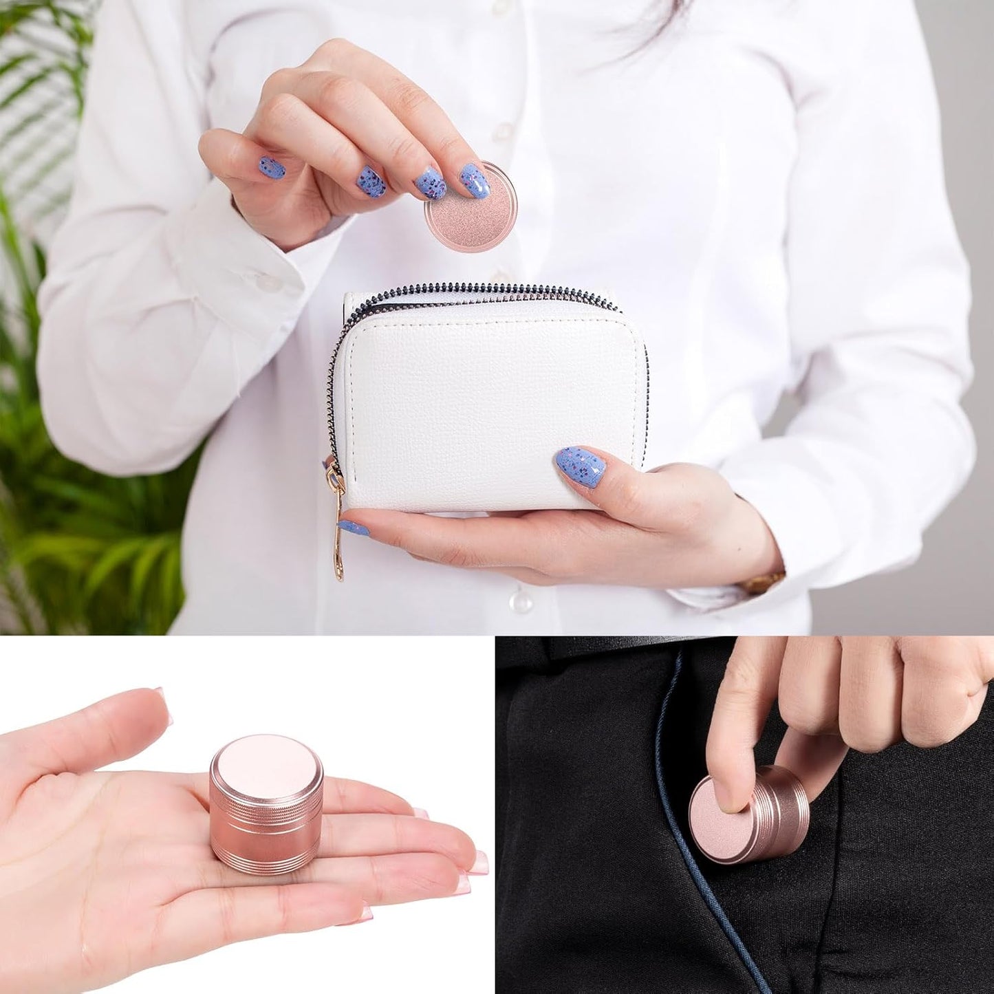Portable Metal Pill Box Single Waterproof Pill Case for Daily - Pocket Purse Pill Container Medicine Organizer Holder for Vitamins Medication Fish Oils Pink