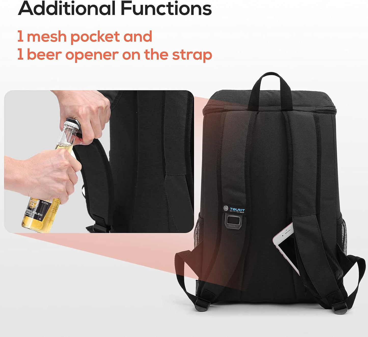 TOURIT Cooler Backpack 30 Cans Lightweight Insulated Backpack Cooler Leak-Proof for Men and Women