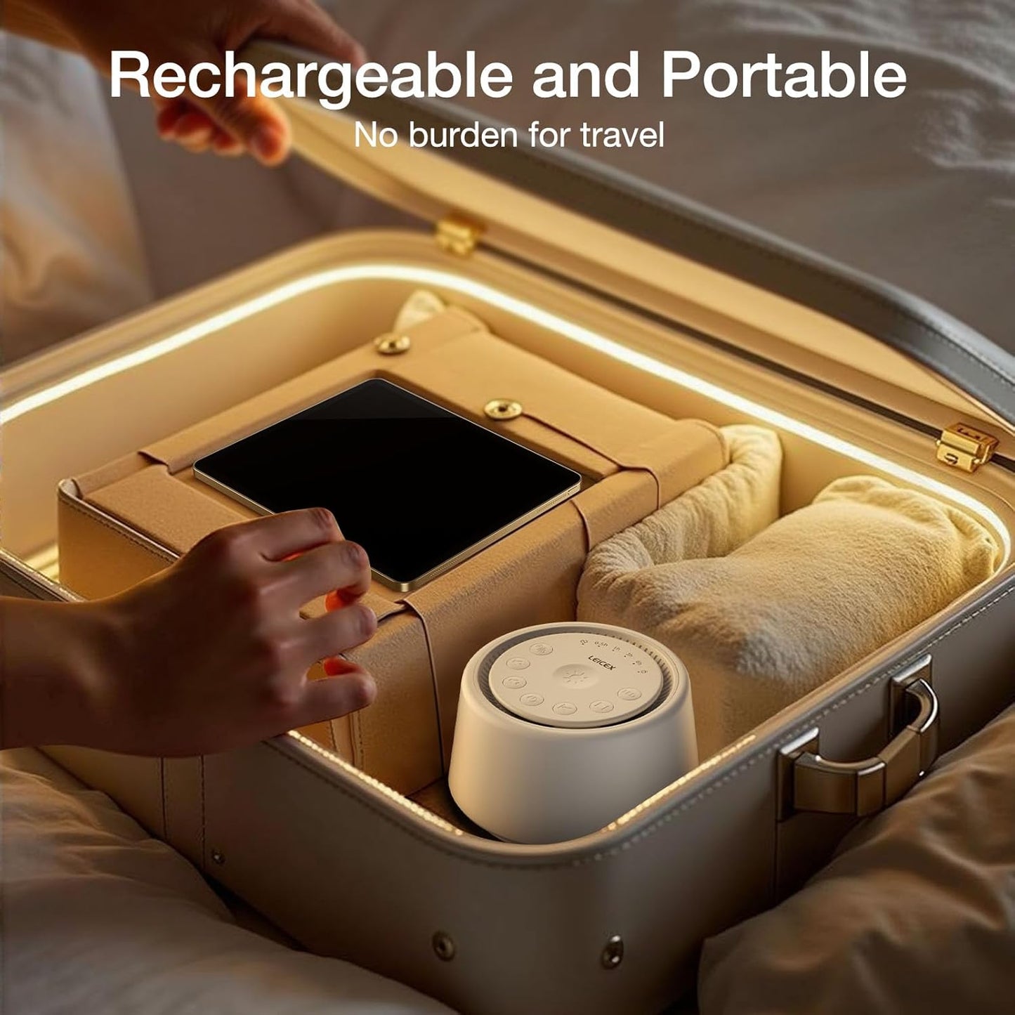 White Noise Sound Machine | Sound Machine for Baby Rechargeable | 30 Soothing Sounds | 10 Colors Night Light | White Noise Machine for Sleep Baby Adults Portable Sound Machine for Home Travel