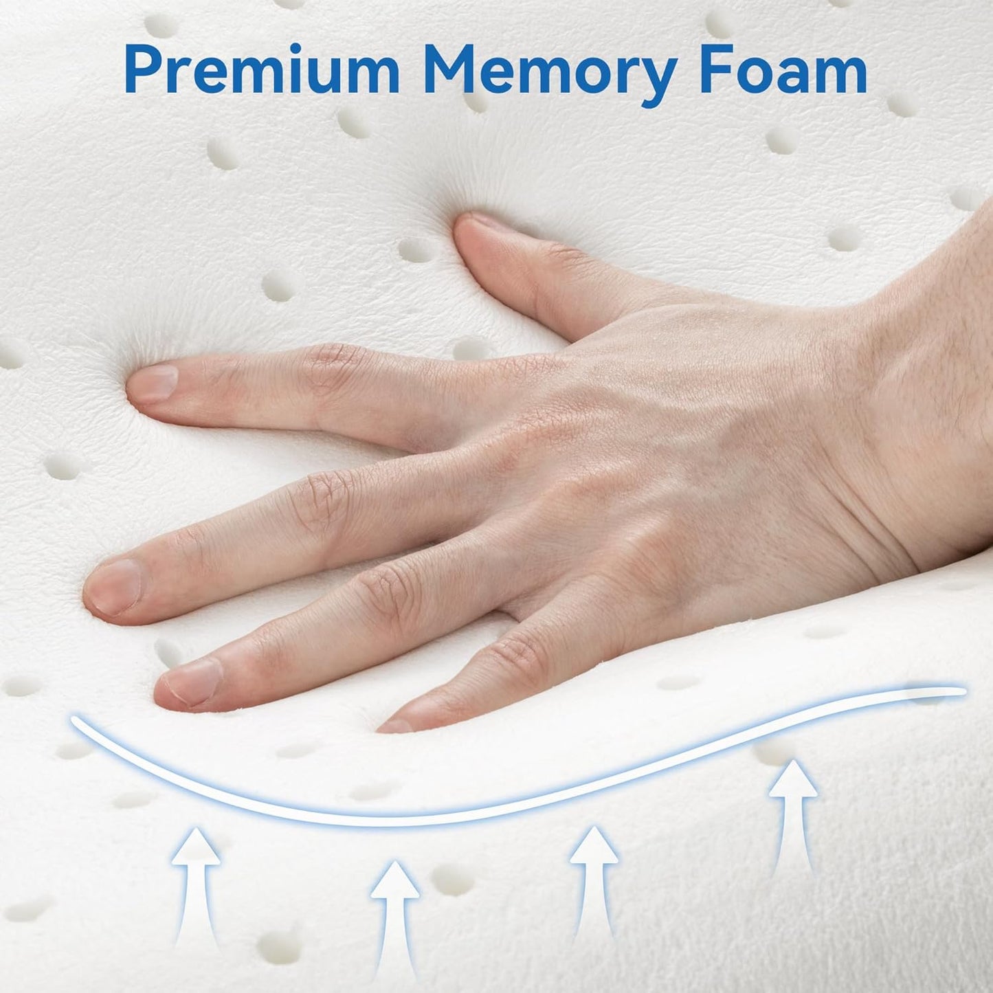 Ergonomic Memory Foam Pillow with Washable Zippered Soft Cover Contour Cervical pillows for Neck Pain and Side Sleeper Back Support Orthopedic Pillow, White