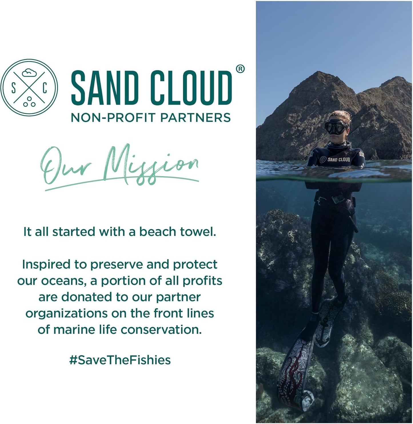 Sand Cloud Extra Large Turkish Beach Towel - Sand Free - 100% Organic Turkish Cotton Yarn - Quick Dry Towel for Beach, Picnic, Blanket or Bath - As Seen on Shark Tank - Marine Life (Ozy)