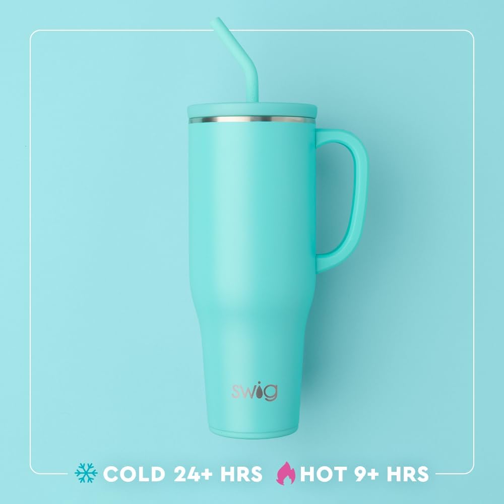 Swig Life 40oz Mega Mug, 40oz Tumbler with Handle and Straw, Extra Large Insulated Tumblers, Cup Holder Friendly Travel Mug (New Mexico)