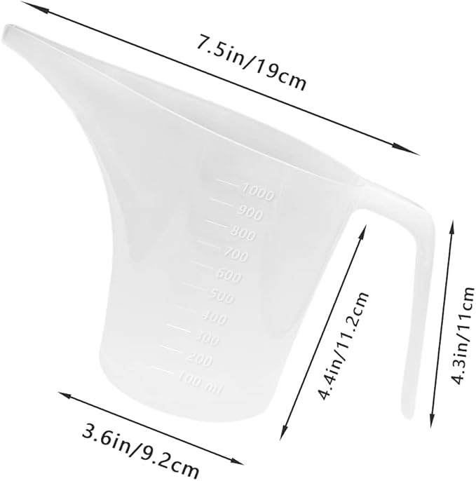 4 Pack Plastic Funnel Pitcher, Measuring Cup - Image 2