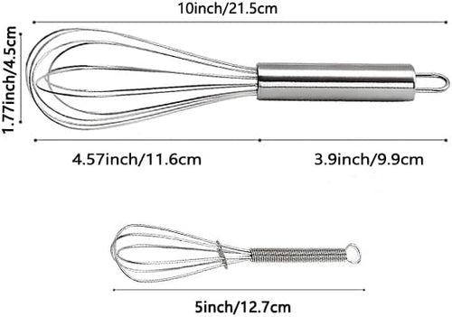 10 inch Stainless Steel Whisk, 5 inches - Image 2