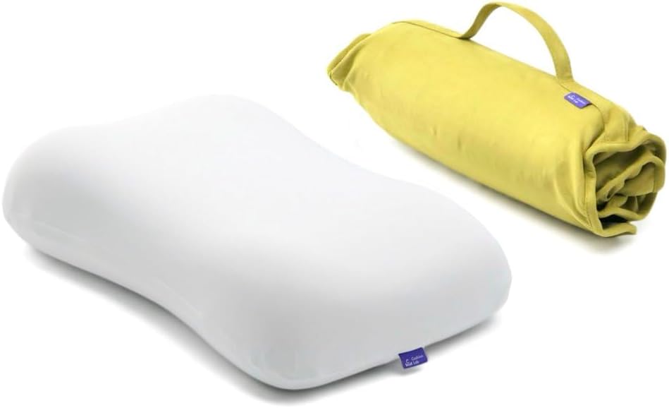 Cushion Lab Travel Deep Sleep Pillow – Compact Memory Foam Neck Pillow for Sleeping, Portable Pillow for Hotels, Camping, Side & Back Sleepers, On-The-Go – Spark