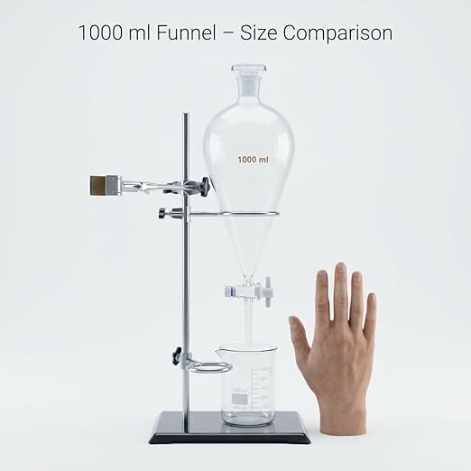 QWORK 1000ml Heavy Wall Conical Separating Funnel - Image 7