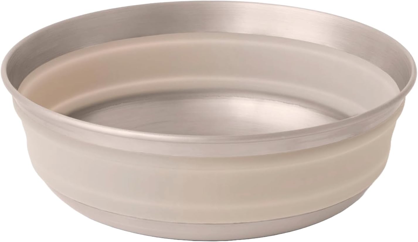 Sea to Summit Detour Stainless Steel Collapsible Bowl, Medium (22 fl oz), Moonstruck Grey