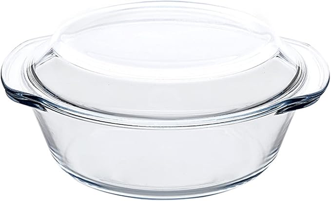 Casserole Baking Dish with 2 pcs, 1.5 QT large, Round with Handle and Lid - Image 7
