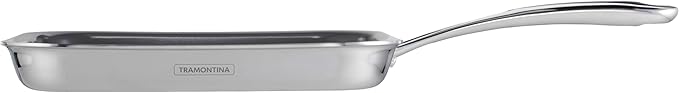 Tramontina Utsava Tri-Ply Clad Stainless Steel 10-Inch Square Grill Pan - Image 7