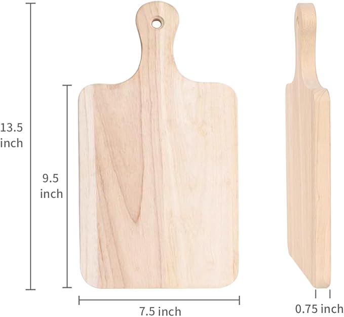 LZMS 4-Pack 13 1/2"x 7 1/2" Wood Serving Boards Set | Unfinished Wood Crafts - Image 2