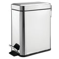 mDesign Small Modern 1.3 Gallon Rectangle Metal Lidded Step Trash Can, Compact by mDesign