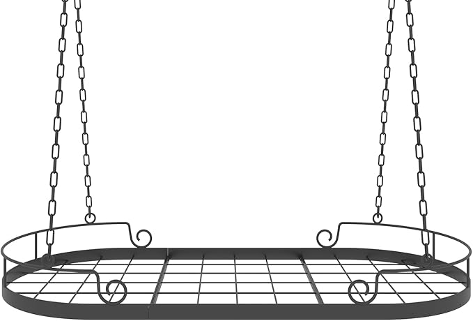 33' Oval Pan Rack Hanging, Heavy Duty Ceiling Pot Rack - Image 7
