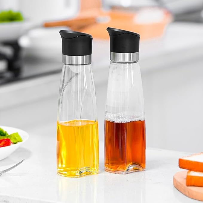 Premium Glass Olive Oil and Vinegar Dispenser Bottles Set, 2-Piece 16oz Kitchen - Image 5