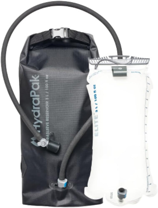 Hydrapak HydraSleeve - Insulated Sleeve with Shape-Shift Low-Profile Water Bladder/Reservoir for Hydration Backpacks, 3-Liter (100 oz.), High Flow Bite Valve, Safe & Reliable