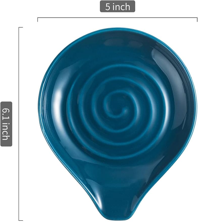 LAUCHUH Spoon Rest for Stove Top, Ceramic Spoon Holder for Kitchen Counter - Image 3