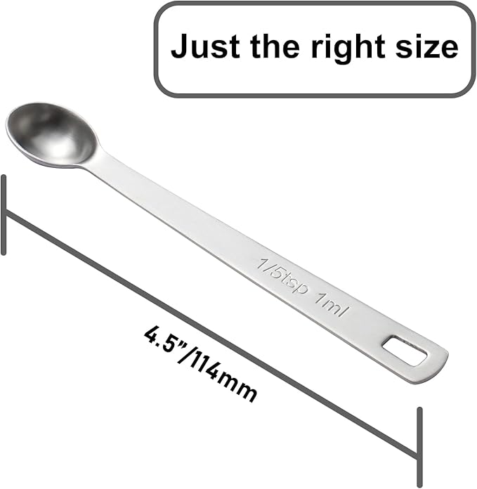 1PCS 1/5 Teaspoon Single Tiny Measuring Spoon, Small Individual Stainless Steel - Image 2