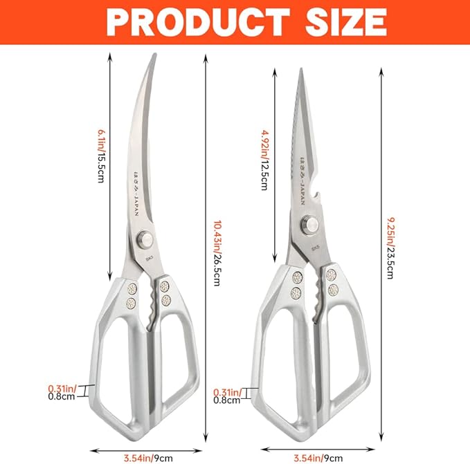 Kitchen Scissors Set Stainless Steel Kitchen Shear Heavy Duty Sharp Poultry - Image 2