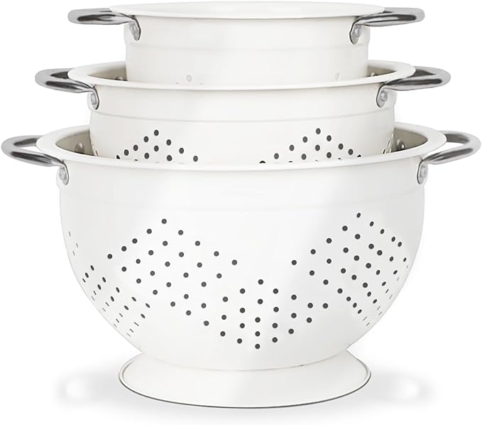 Hillbond Colander Set for Kitchen, 5 Qt Stainless Steel Handle Food Strainers by Hillbond