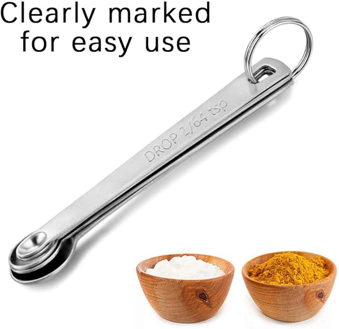 2Pack Mini Measuring Spoons Set, Heavy Duty Stainless Steel Teaspoon - Image 4