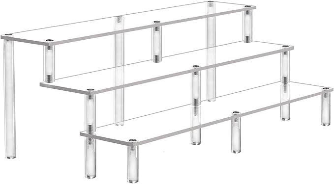 AZEAM 15 3/4 Inch Acrylic Riser Display Shelf, 3 Tier Display Riser by AZEAM
