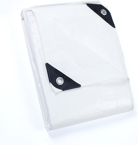 GUARD SHIELD Tarp White 10x12 Feet Multi Purpose Waterproof Poly Tarp Cover 5mil
