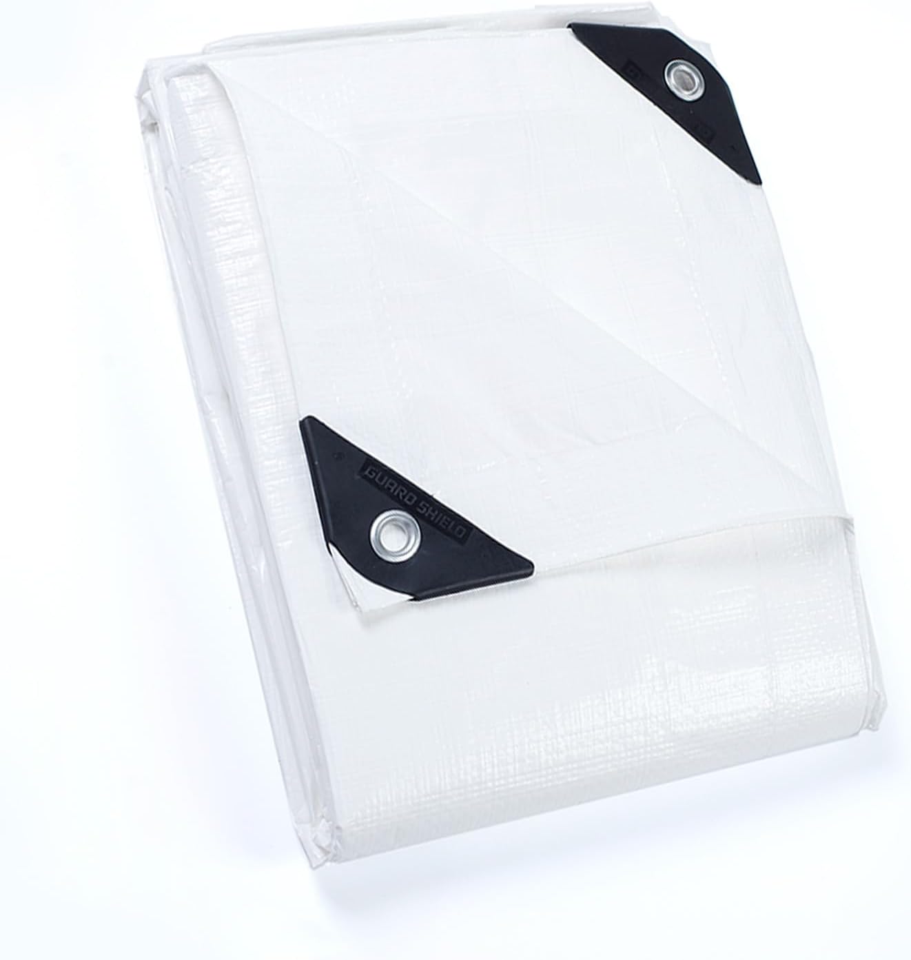 GUARD SHIELD Tarp White 12x12 Feet Multi Purpose Waterproof Poly Tarp Cover 5mil (2-Pack)