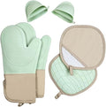 6-Piece Silicone Oven Mitts Set, Heat Resistant Kitchen Gloves by Unknown