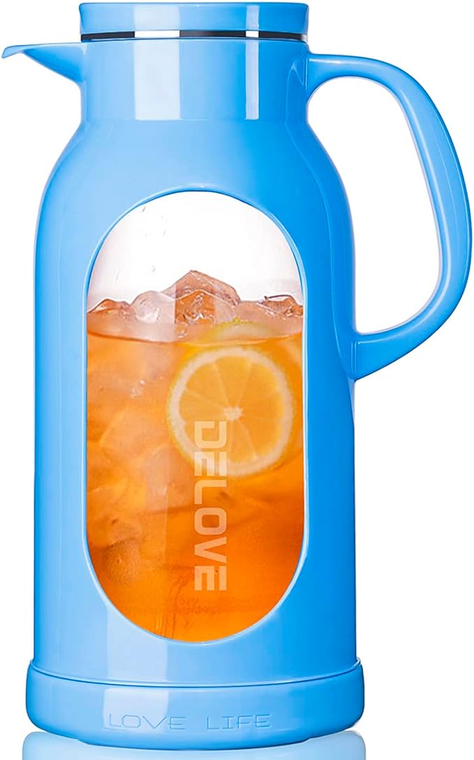 Delove 68 oz/2 Liter Glass Pitcher by Delove