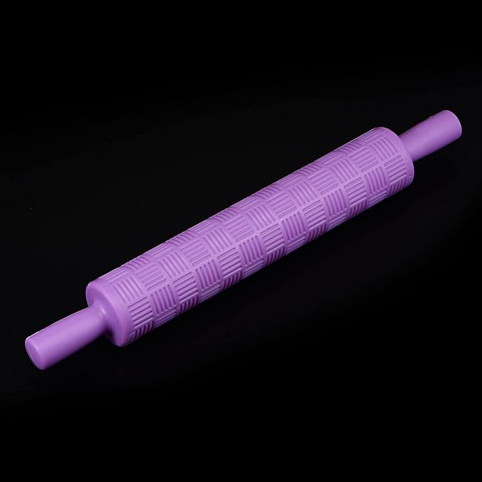 HARFINGTON Pattern Embossed Rolling Pin 14.57" x 1.97" Strip 3D Pattern PP - Image 3