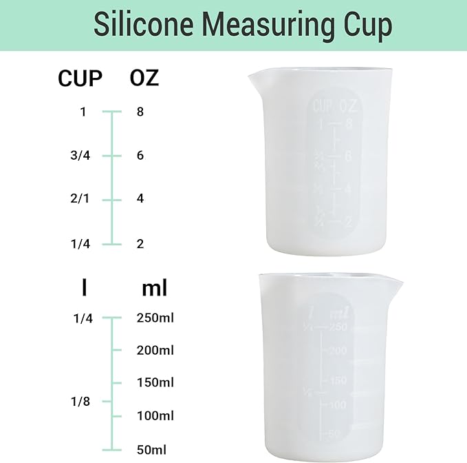 Gartful 250ml Silicone Measuring Cups, Casting Molds, Stain Jewelry Making - Image 2