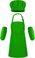 Kids Apron Set Chef Hat Sleeve Outfit Costume Toddler Girl Boy Aprons Cooking by AYANICA