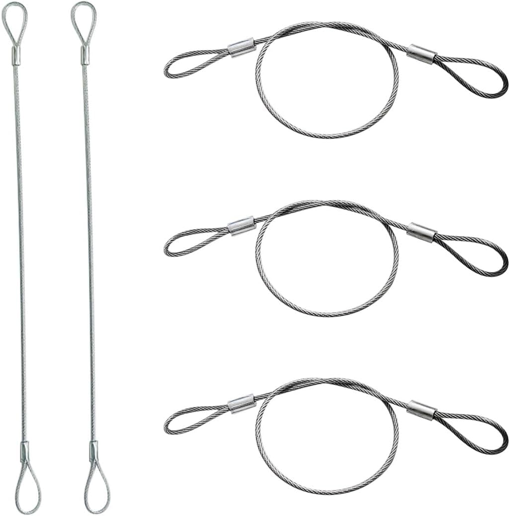10 Pack Luggage Lock Safety Cable, Stainless Steel Cable with Loops, Stainless Steel Safety Cable, Safety Cable Lock, Braided Steel Coated Safety Cable Luggage Lock 2mm Thickness 12 inch Length