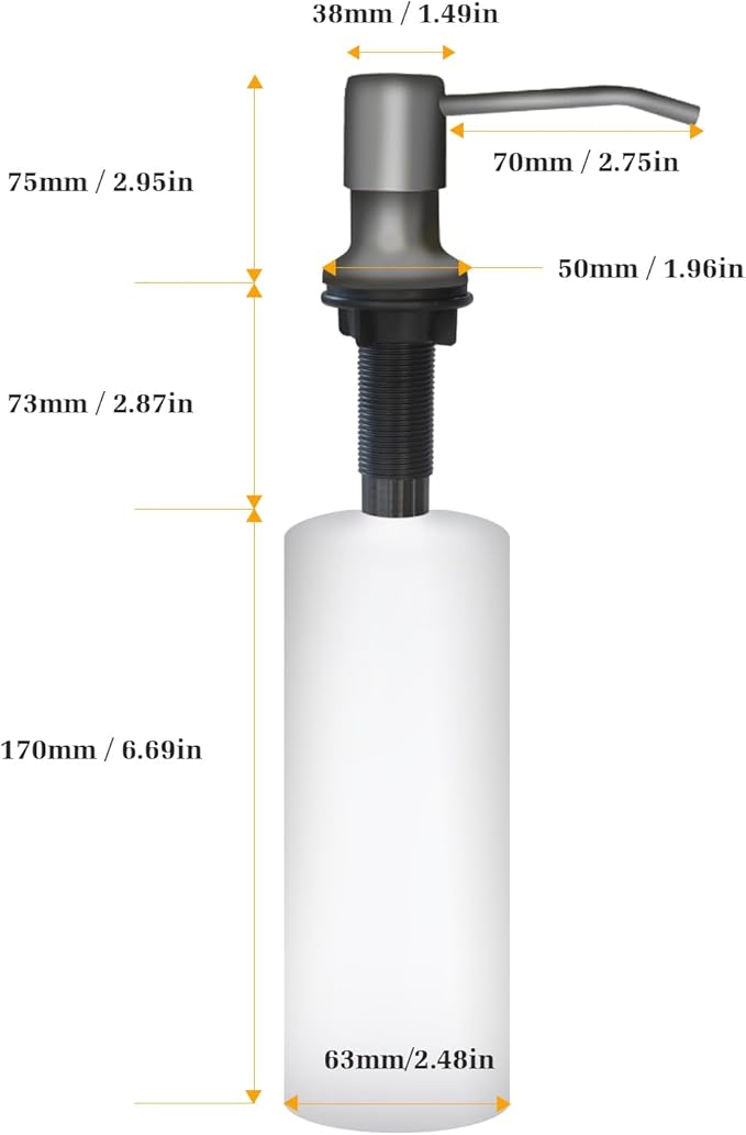 Soap Dispenser for Kitchen Sink, Built in Sink Soap Dispenser Lotion Dispenser - Image 6