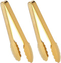 2 Pack Gold Serving Tongs Gold Serving Utensils Salad Tongs Buffet Tongs by IAXSEE