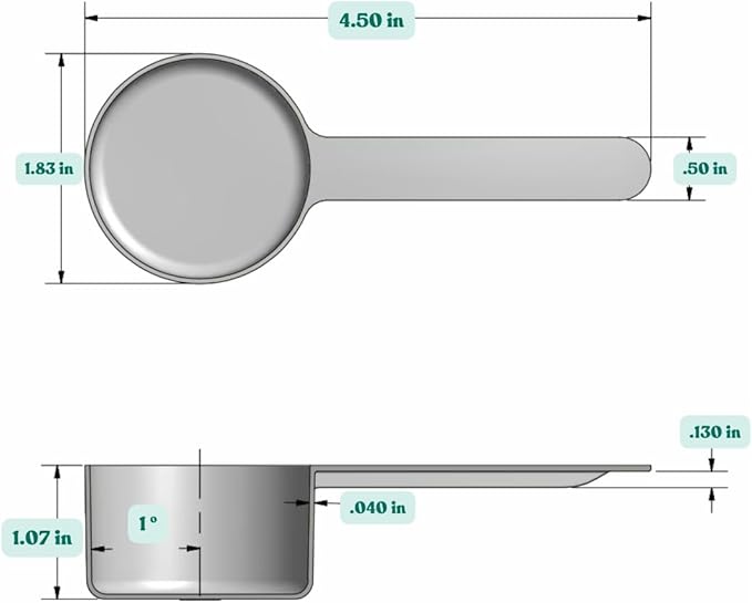 8 Teaspoon Long Handle Plastic Measuring Scoop - Image 2