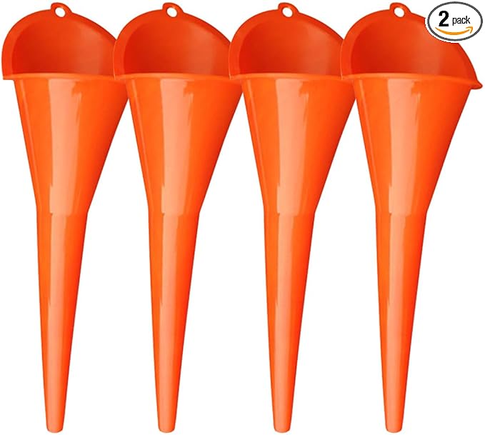 2PCS Long Neck Oil Funnels, Plastic Funnel by JOYCOURT