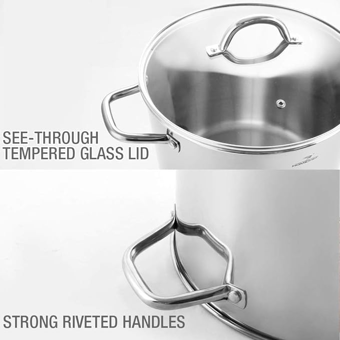 HOMICHEF Stock Pot 6 Quart Nickel Free Stainless Steel - 6 Qt Soup Pot - Small - Image 6