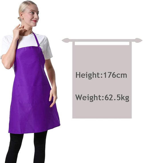 12 Pcs Purple Bib Bulk Aprons for Women Men Adult Girls Unisex - Image 2