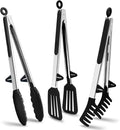 Tongs for Cooking, Food Grade Serving Tongs Set of 3 by TOWINGO