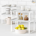 Goozii White Marble Kitchen Counter Shelf Organizer, Modern Dish Plate Organizer by Goozii