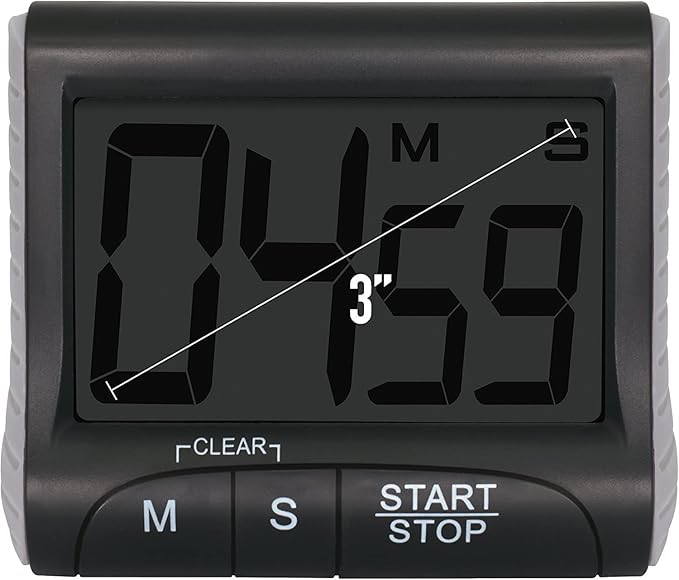 3" Large Display Kitchen Timer -Digital Timer Magnetic Back Loud Alarm On A - Image 4