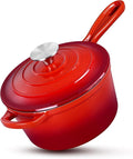 HaSteeL 2 QT Cast Iron Saucepan, Mini Enamel Dutch Oven by HaSteeL