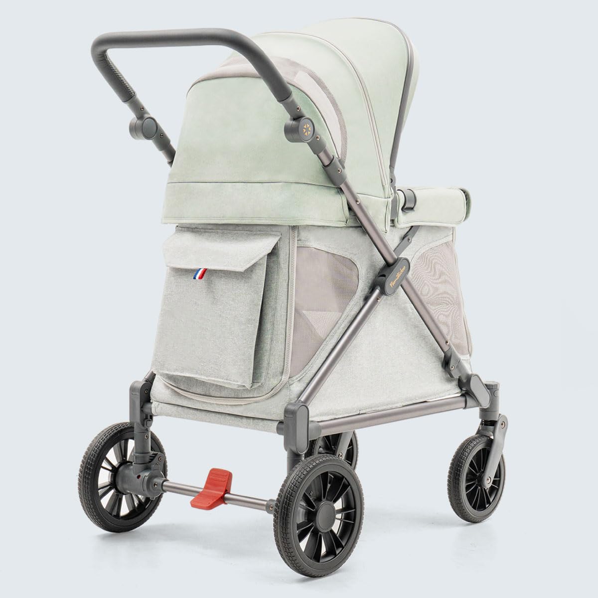 Familidoo Q1 Multi-Use Kids Wagon Stroller – Foldable, Lightweight & All-Terrain for Kids & Pets – 5-Point Safety Harness, Rain Cover & Compact Travel Design – Supports Up to 132 lbs (Sage Green)
