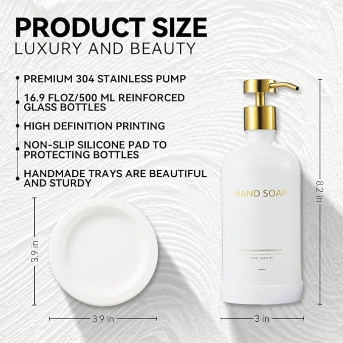 Glass Soap Dispenser Bathroom Set by Janxin, Foaming Kitchen soap Dispenser - Image 2