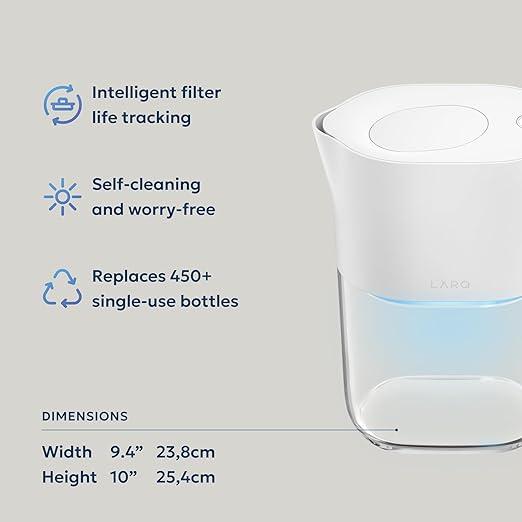 LARQ PureVis 3-in-1 Water Pitcher – Purifier, Filter & Tracking, 8-Cup Water - Image 2